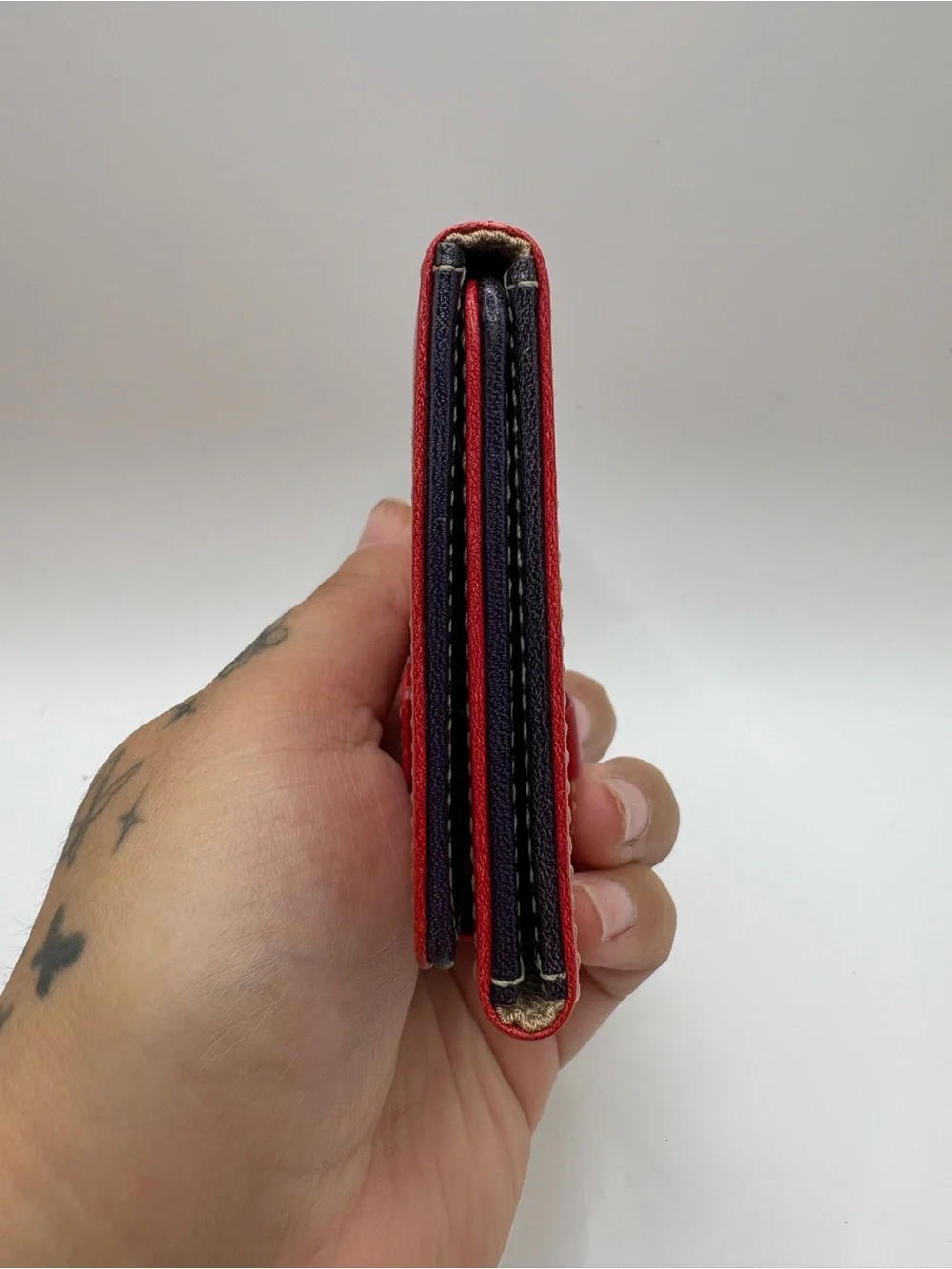 Kate Spade Red Leather Trifold Photo/Card Holder
